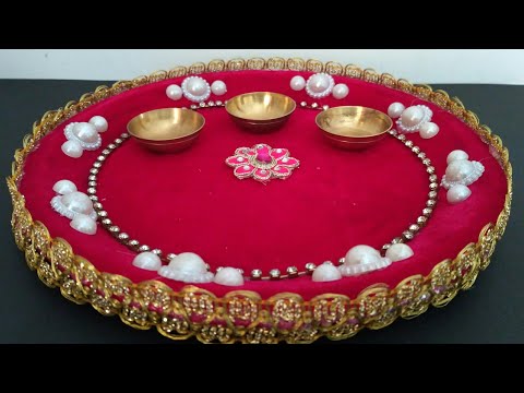 Handmade Puja Thali || Thali decoration ||