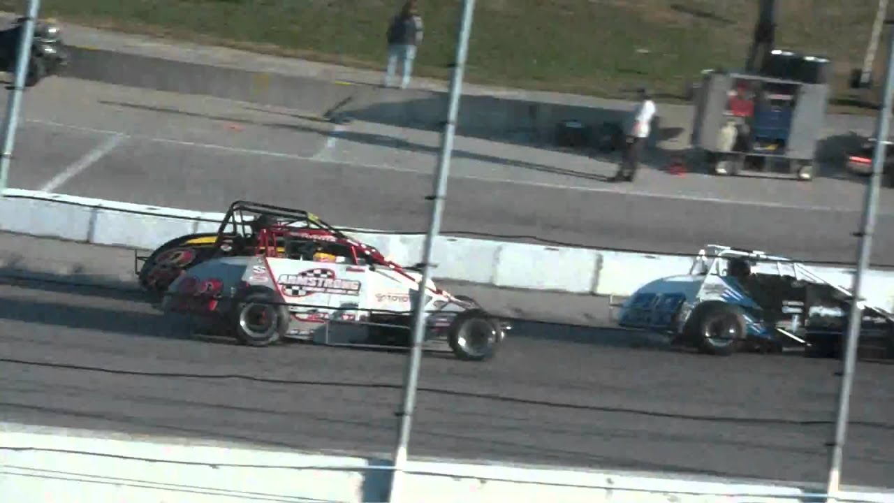 USAC Silver Crown crash - Kaeding Hines Swanson wreck - Swanson flips