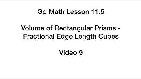 Video 9 Lesson 11-5