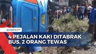 Sopir Ngantuk, Bus Pariwisata Rombongan Jakarta Tabrak 4 Pejalan Kaki, 2 Orang Tewas