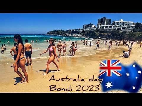 4k Famous Bondi Beach Sydney, Australia day 2023 Walk!!
