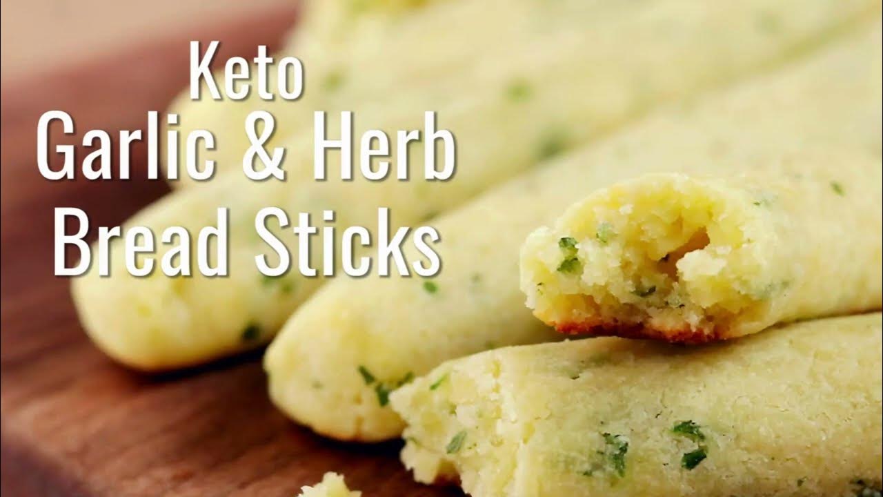 Satisfy Your Cravings with Keto Garlic and Herb Bread Sticks! Low