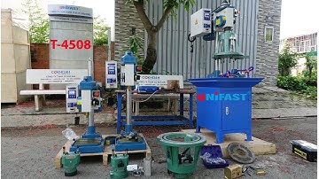 Máy taro tự động T-4508 hiệu Unifast ta rô M2 đến M8 bước ren 0.4, 0.5, 0.6, 0.7, 0.8, 1.0, 1.25