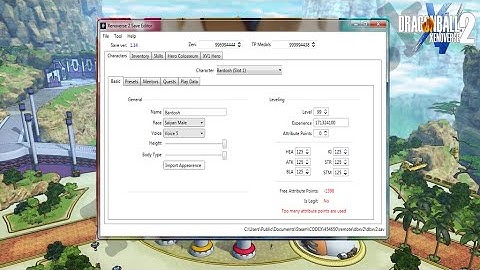 Tutorial come usare Xenoverse 2 save editor versione 1.14
