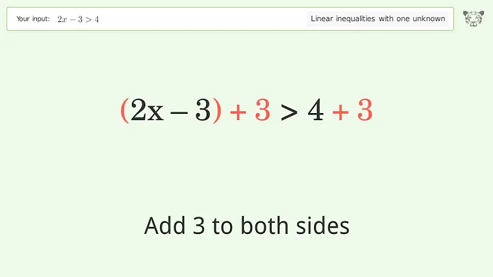 Solving Linear Inequalities: 2x-3 is Greater Than 4