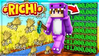 BEST STARTER CROP MONEY FARM makes BILLIONS on BEST SKYBLOCK SERVER! | New Minecraft SKYBLOCK SERVER