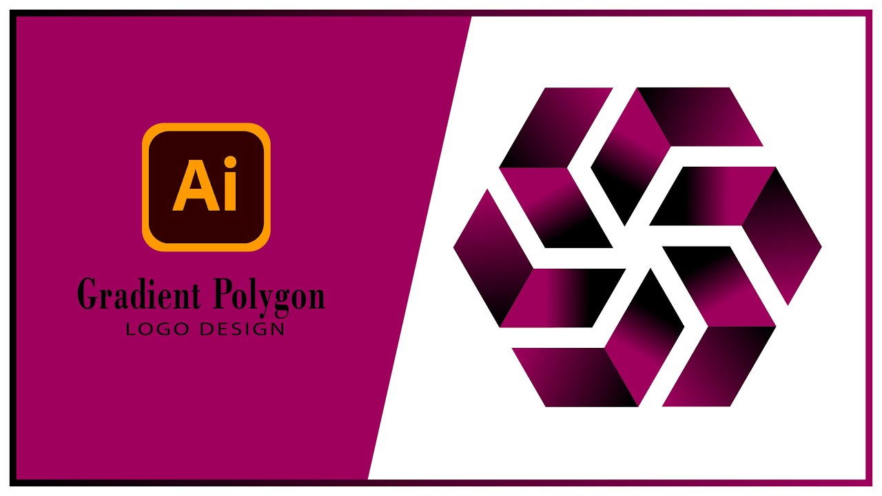 Modern Polygon logo design in Adobe illustrator tutorials | Gradient ...