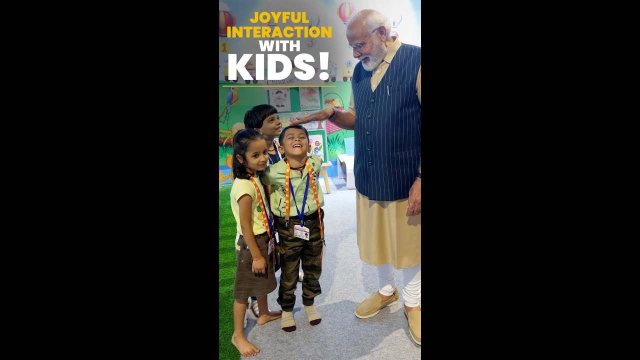 PM Modis heart warming interaction with kids