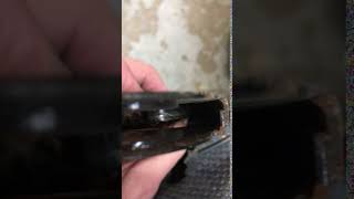 1974 VW Beetle seat back release mechanism in action