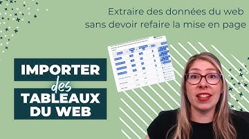 Importer des tableaux du web sans reformatage dans Excel
