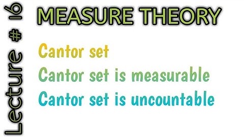 Cantor set|Cantor set is uncountable and measurable|Generalized cantor set|Ternary expansion