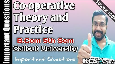 Co-operative Theory and Practice|Important Questions|Calicut University Bcom 5th Semester
