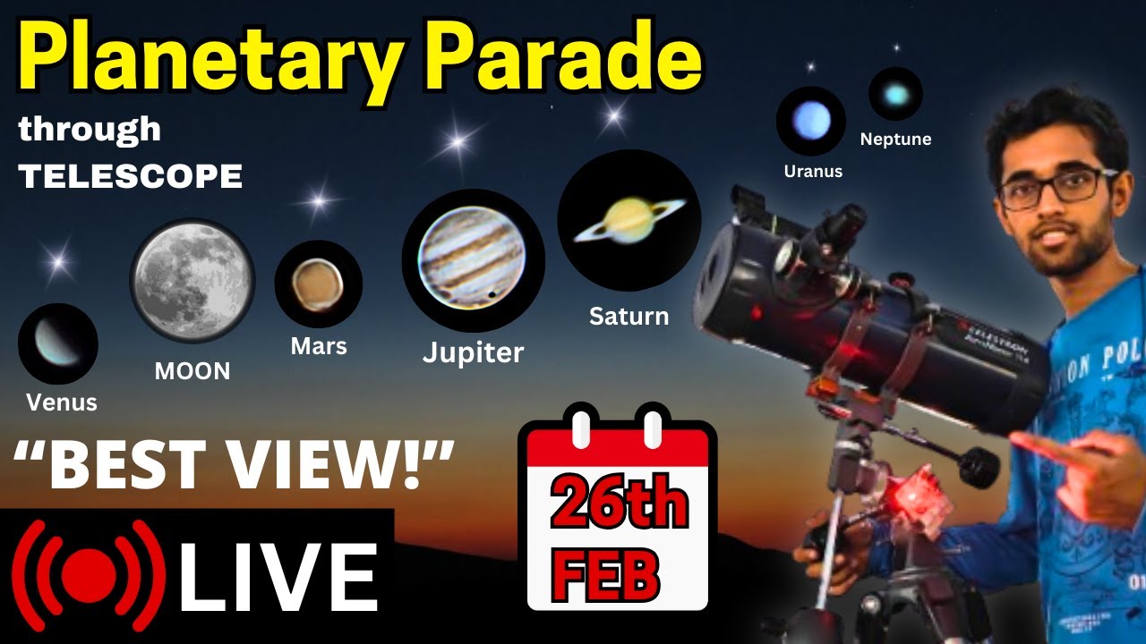 RARE PLANETARY ALIGNMENT LIVE through my Telescope | - YouTube