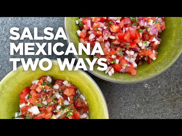 Rick Bayless Essential Salsa: Salsa Mexicana Two Ways class=