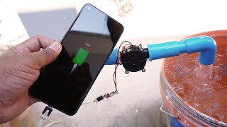 Water Overflow generating electricity using Mobile Charging , Free Energy from Stream