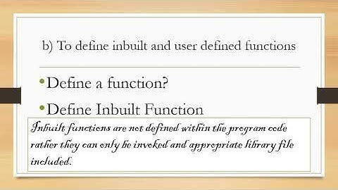 Inbuilt and user defined functions in C++