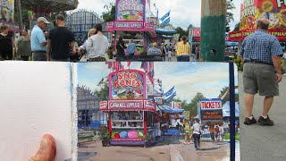 Painting INSANE Detail in Two Hours: James Gurney Paints the County Fair in Gouache