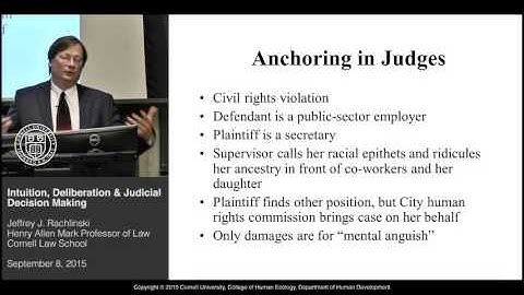 Jeffery Rachlinski - Intuition, Deliberation, and Judicial Decision Making