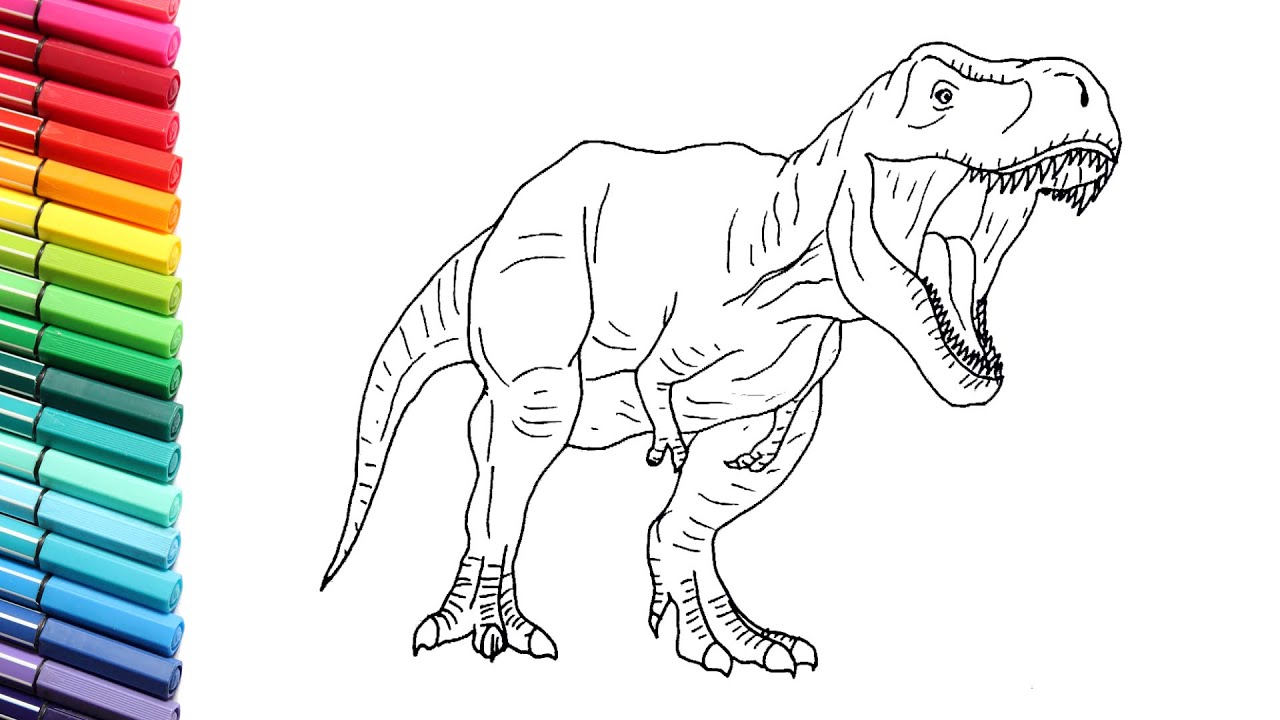 t rex jurassic park drawing