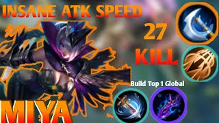 27 KILLS!!! Monster Sidelane Miya with LifeSteal Build Be Like - Build Top 1 Global Miya  ~ MLBB