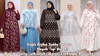 Gamis Brokat Jumbo Terbaru ✨ Mewah Tapi Murah! Bigsize Luxury Look untuk Lebaran, Kondangan & Wisuda