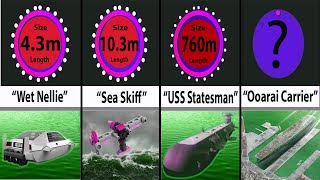 Comparison: Fictional WATERCRAFTS size Comparison|Biggest Container Ships Floating on Waves in Ocean