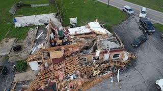 Drone video: Well-known Sullivan bar 'destroyed' by tornado