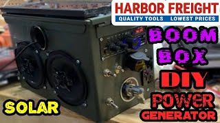 Harbor Freight DIY Solar Generator + Portable Boom Box Stereo Blue Tooth Speaker