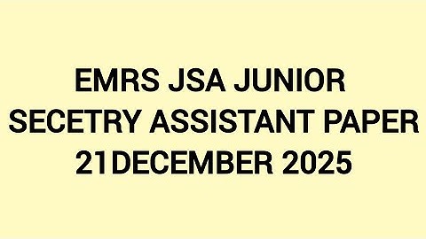 EMTS JSA junior secetry assistant paper 21 december 2025