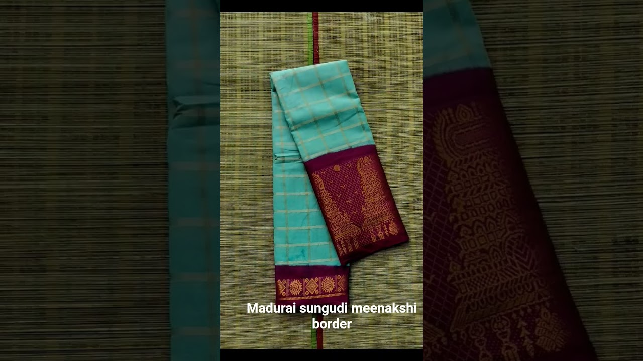 Sungudi sarees with Meenakshi temple gopuram design. 