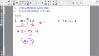 Algebra Lesson 3 1 Solving Two-Step Equations