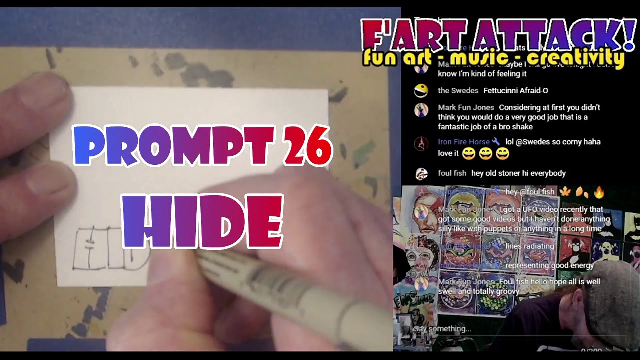 INKTOBER Prompt 26 "HIDE" / (F'ARTOBER) F'ART ATTACK Time Lapse S9-26