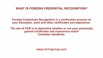 What is Foreign Credential Recognition?