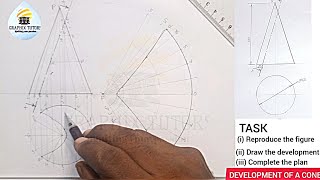 DEVELOPMENT OF A CONE CUT BY A CUTTING PLANE PARALLEL TO ONE OF IT OPPOSITE SIDE by Graphix tutors 338 views 1 month ago 28 minutes