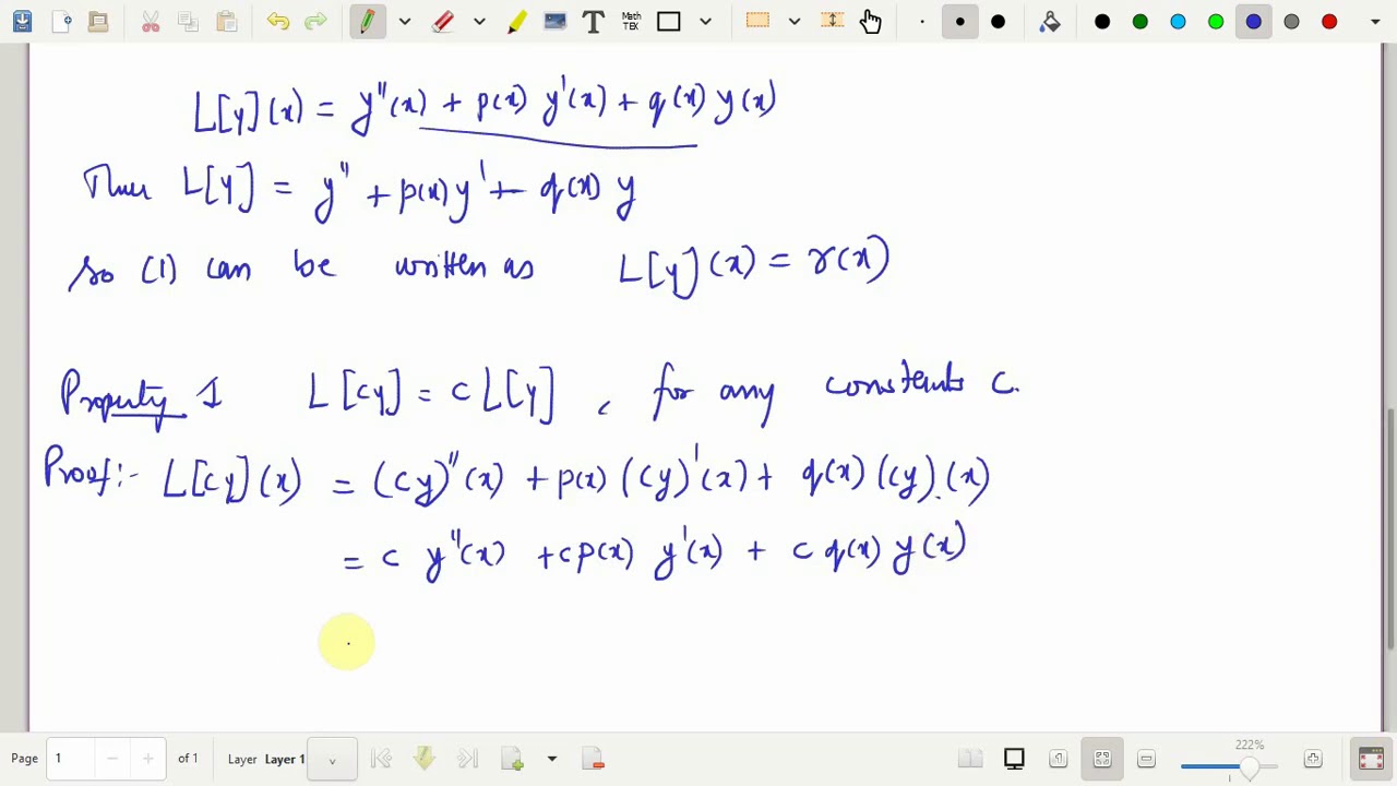 Lec12: Second order linear differential Equations (Properties I) - YouTube