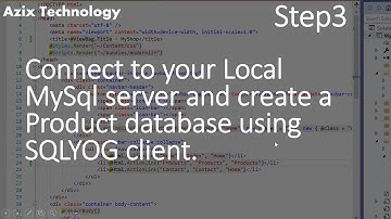 Connect to your MySql local server and Create a Products database using SQLYOG client.