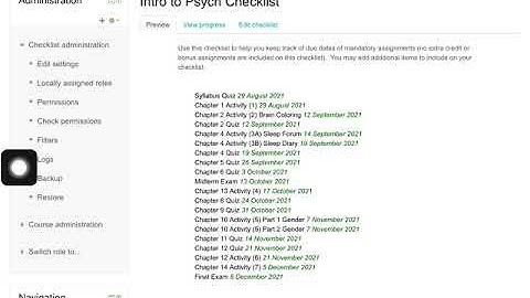 Short Demo of “Checklist” Feature in Moodle