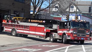 Somerville MA Fire Dept Engine 1 Ladder 2 C2 Responding