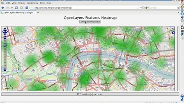 OpenLayers Heatmap demo: Pubs and Restaurants in London