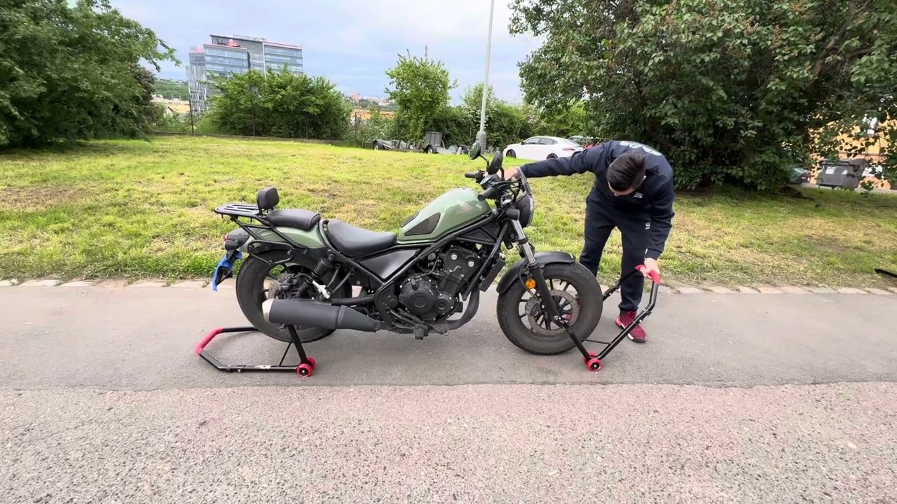 Support De Moto Arrière SEFIS D18 - Pour Honda Rebel CMX 500/1100 - Rouge - Charge Max 200 Kg Par Côté