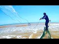 Throwing A Cast Net at The Beach for HOARDS OF SEA CREATURES!!!