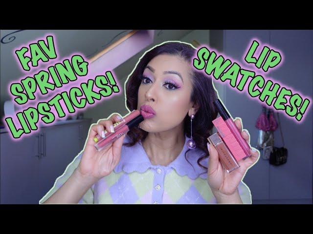 My Favourite SPRING Lipsticks - LIP SWATCHES! class=
