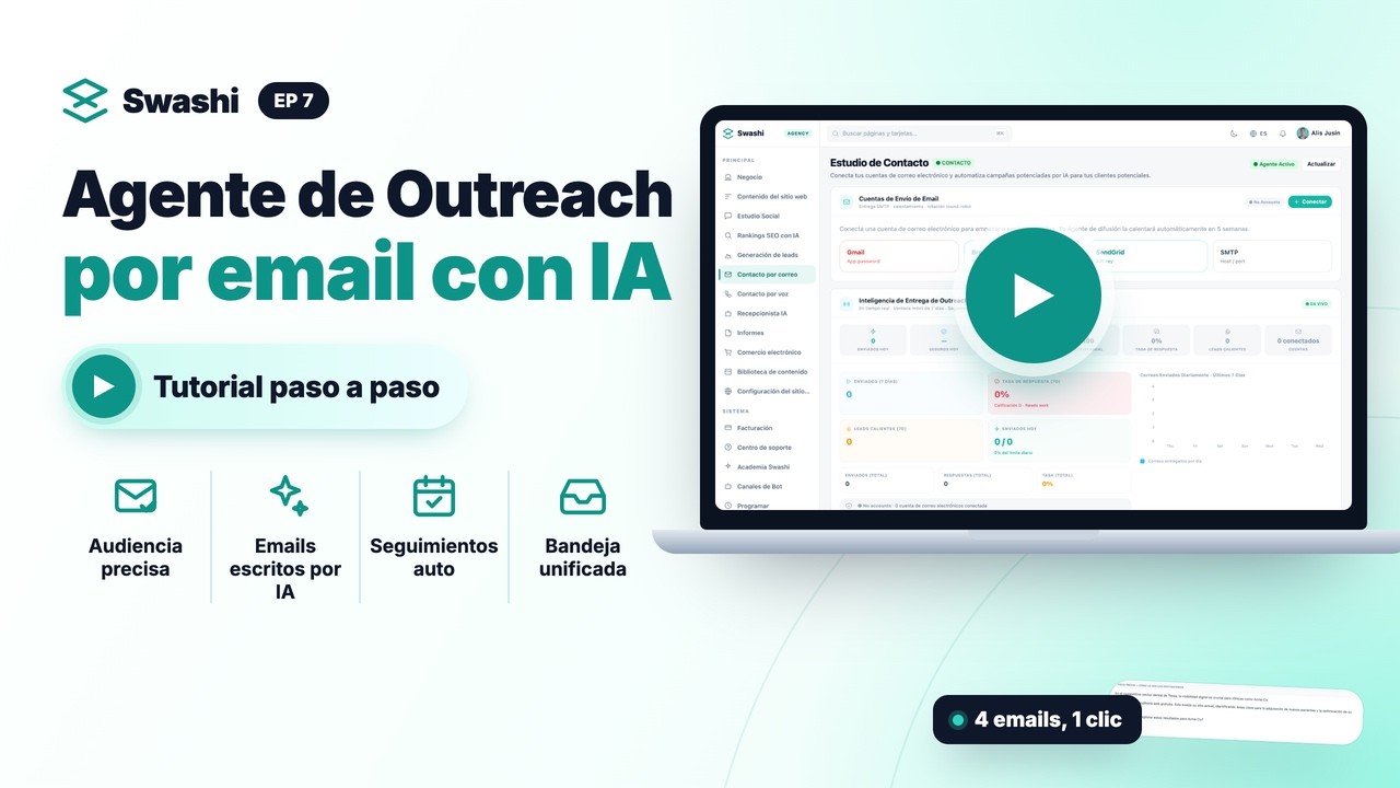 Cómo usar el Agente de Outreach de Swashi