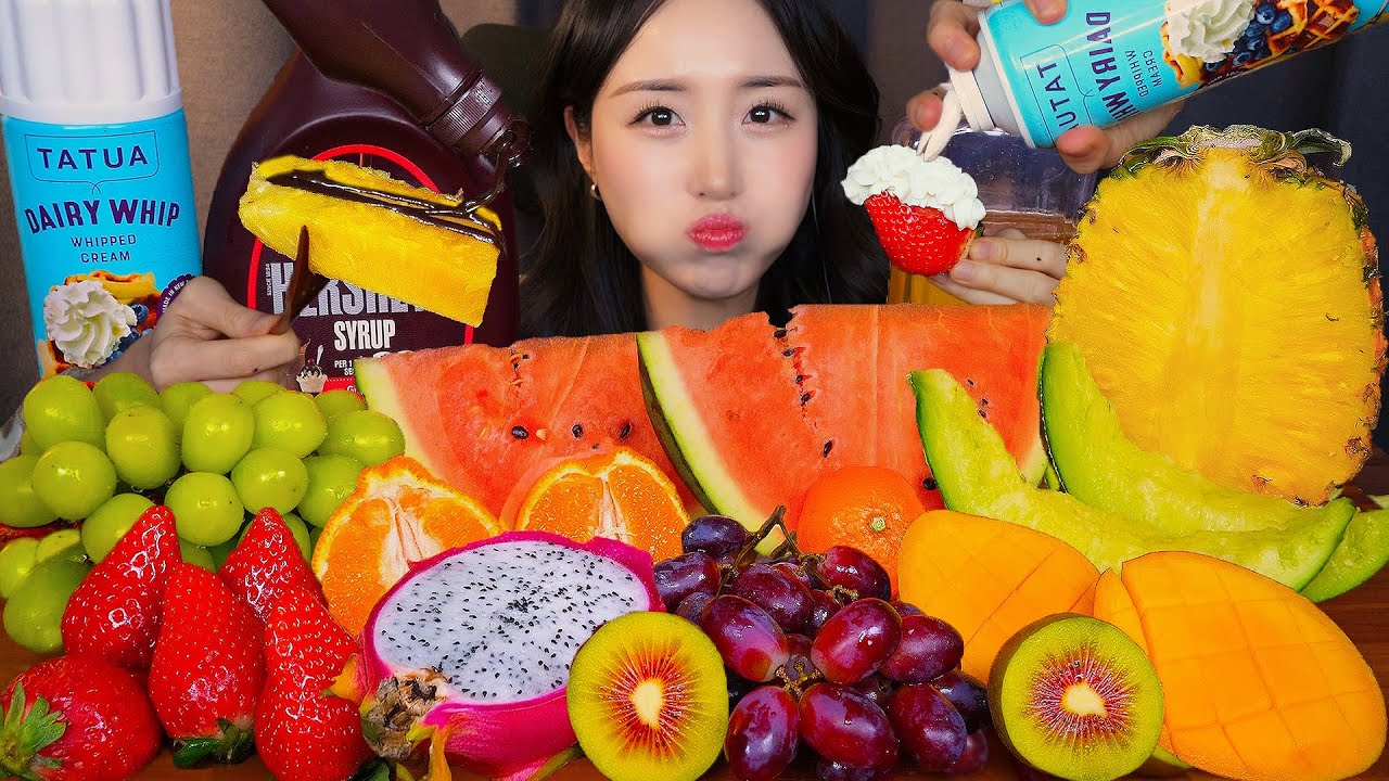 Фруктовый Десерт🍉 Настоящий Фрукт АСМР МукбангㅣКлубника Дыня мангоㅣFruit Dessert Mukbang