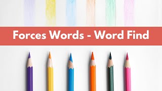 FORCES WORDS SCIENCE ACTIVITY WORD FIND SEARCH FINDER GAME VOCABULARY WORKSHEET