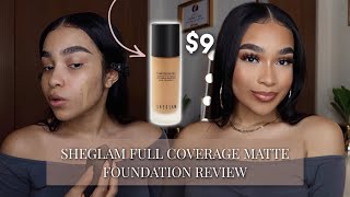 BEST DRUGSTORE FOUNDATION?? | SHEGLAM FULL COVERAGE Matte Foundation Review + First Impressions