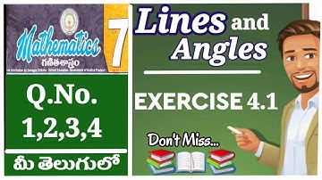 Ap new Syllabus 7th class maths Chapter 4 |Lines and Angles Exercise 4.1 Q.no.1,2,3,4