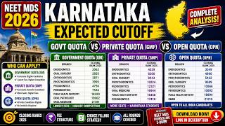 Karnataka Neet Mds 2026 Expected Cutoff govt Quota Vs Pvt Quota  Vs Open Quota non Domicile