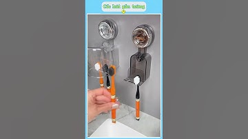 Giá đỡ cốc & bàn chải đánh răng gắn tường bằng hút chân không – sạch sẽ  #giadungtienich #xuhuong