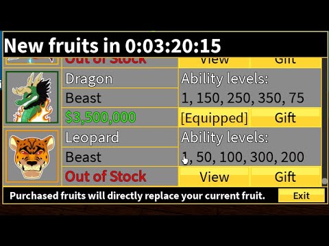 Dragon on stock again!(blox fruits) 